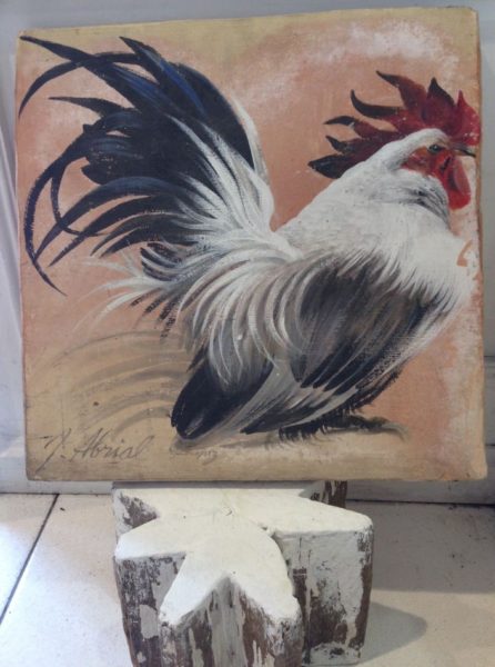 Coq peint sur terre cuite - © Josiane ABRIAL